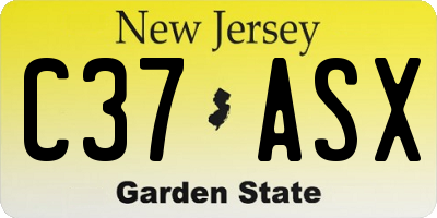 NJ license plate C37ASX