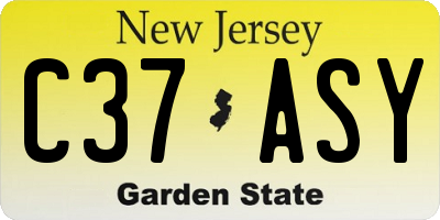 NJ license plate C37ASY