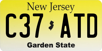 NJ license plate C37ATD