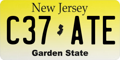 NJ license plate C37ATE