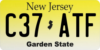 NJ license plate C37ATF