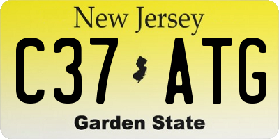 NJ license plate C37ATG