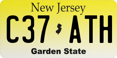 NJ license plate C37ATH