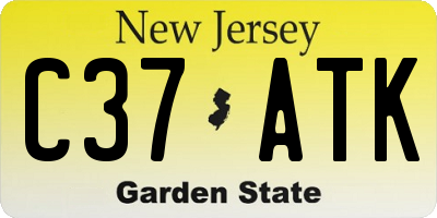 NJ license plate C37ATK
