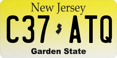 NJ license plate C37ATQ