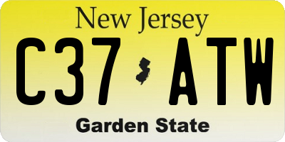 NJ license plate C37ATW