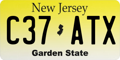 NJ license plate C37ATX