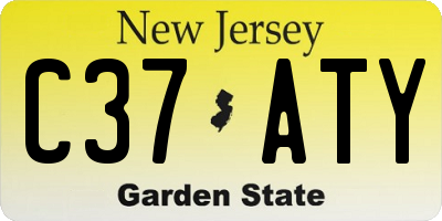 NJ license plate C37ATY