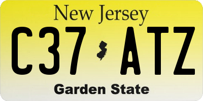 NJ license plate C37ATZ