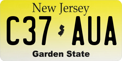 NJ license plate C37AUA