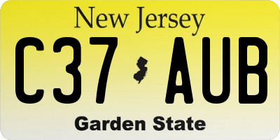 NJ license plate C37AUB