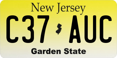 NJ license plate C37AUC