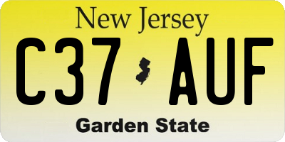 NJ license plate C37AUF