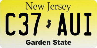 NJ license plate C37AUI