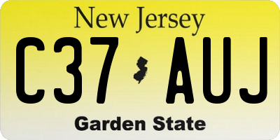 NJ license plate C37AUJ
