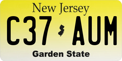 NJ license plate C37AUM