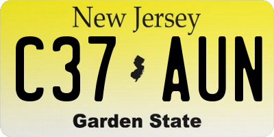NJ license plate C37AUN