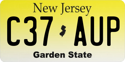 NJ license plate C37AUP