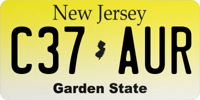 NJ license plate C37AUR