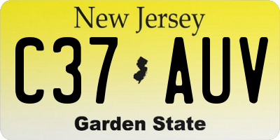 NJ license plate C37AUV
