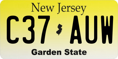 NJ license plate C37AUW