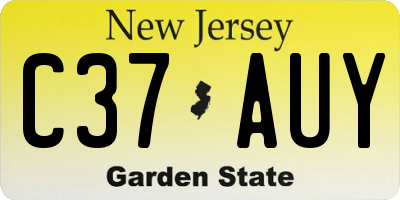 NJ license plate C37AUY