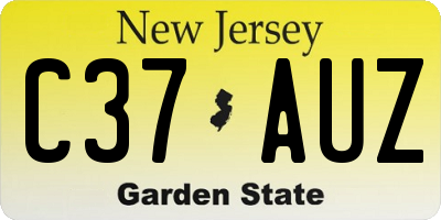 NJ license plate C37AUZ