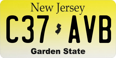 NJ license plate C37AVB