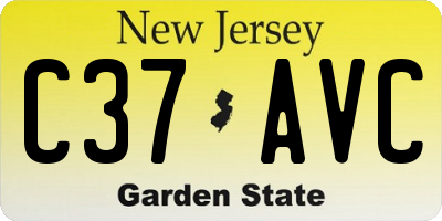 NJ license plate C37AVC