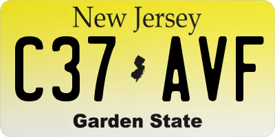 NJ license plate C37AVF