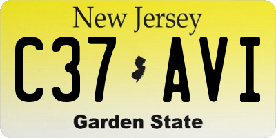 NJ license plate C37AVI