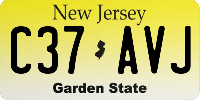 NJ license plate C37AVJ