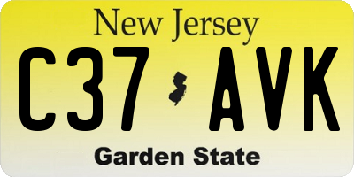 NJ license plate C37AVK
