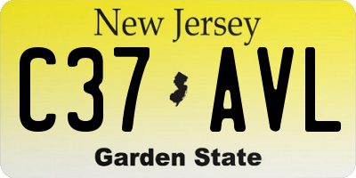 NJ license plate C37AVL
