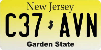 NJ license plate C37AVN