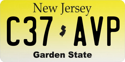 NJ license plate C37AVP