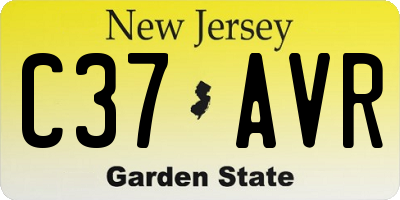 NJ license plate C37AVR