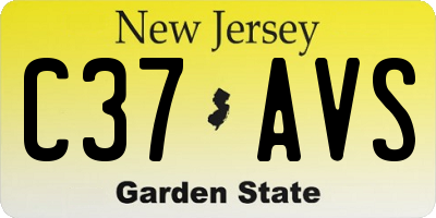 NJ license plate C37AVS