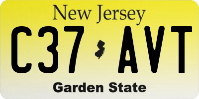 NJ license plate C37AVT