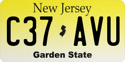 NJ license plate C37AVU