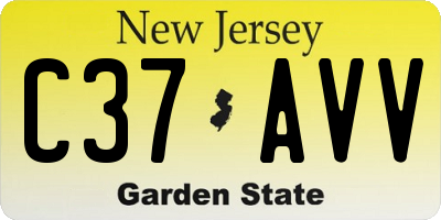 NJ license plate C37AVV
