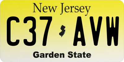 NJ license plate C37AVW