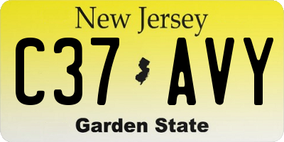 NJ license plate C37AVY
