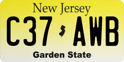NJ license plate C37AWB