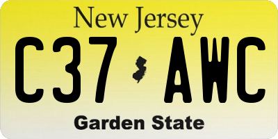 NJ license plate C37AWC