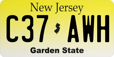NJ license plate C37AWH