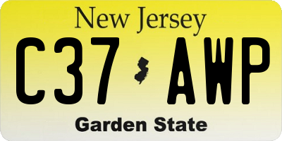 NJ license plate C37AWP