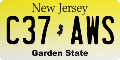 NJ license plate C37AWS