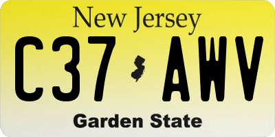 NJ license plate C37AWV