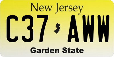 NJ license plate C37AWW